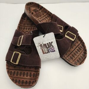 Muk Luks‎ Slide Sandal Cork Footbed Brown Suede The Original Mens size 12